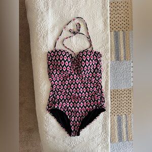 Tommy Bahama Black and Pink One Piece Swimsuit